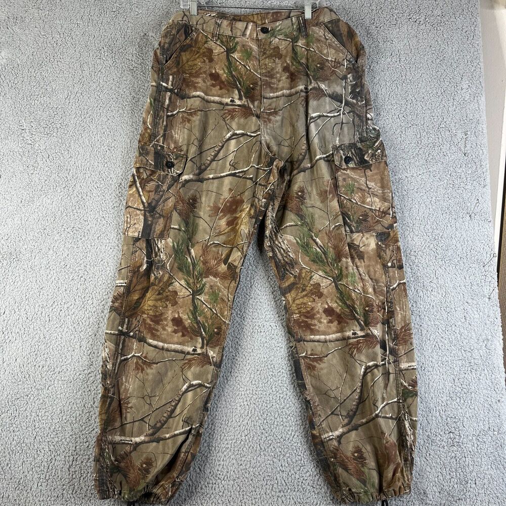 Vintage Liberty Pant Large 38/40 Cargo Camo Realtree Ankle Tie Hunting Outdoor